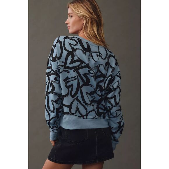 New Anthropologie Maeve Heart Printed Sweater sz medium - Picture 4 of 10